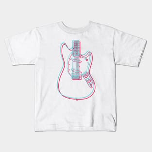 3D M-Style Offset Style Electric Guitar Body Outline Kids T-Shirt